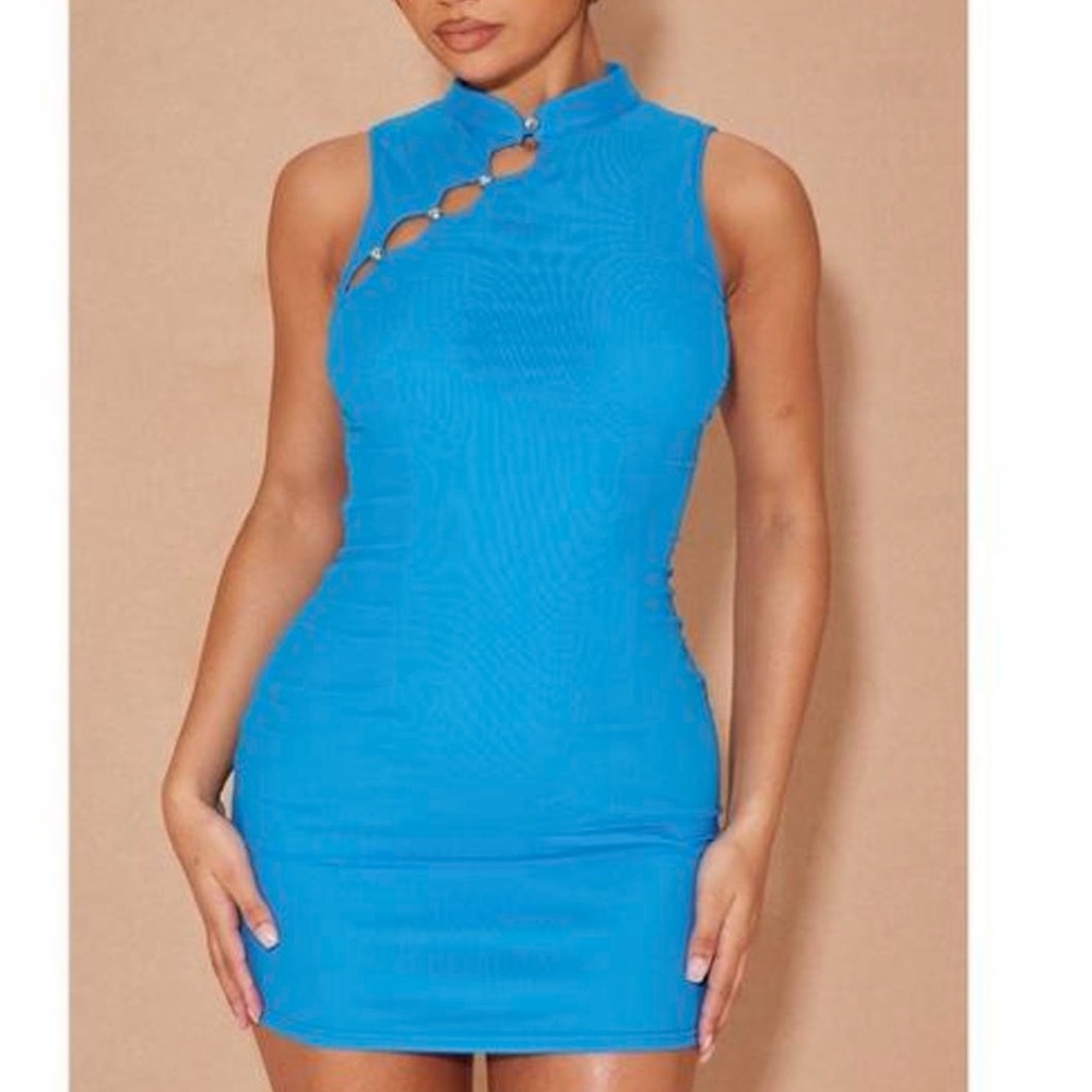 PLT Button Neck Dress